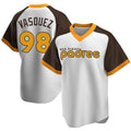 Choea S.Diego Padres #98 Randy Vasquez Player White Home Cooperstown Collection Replica Game Stitched Jerseys