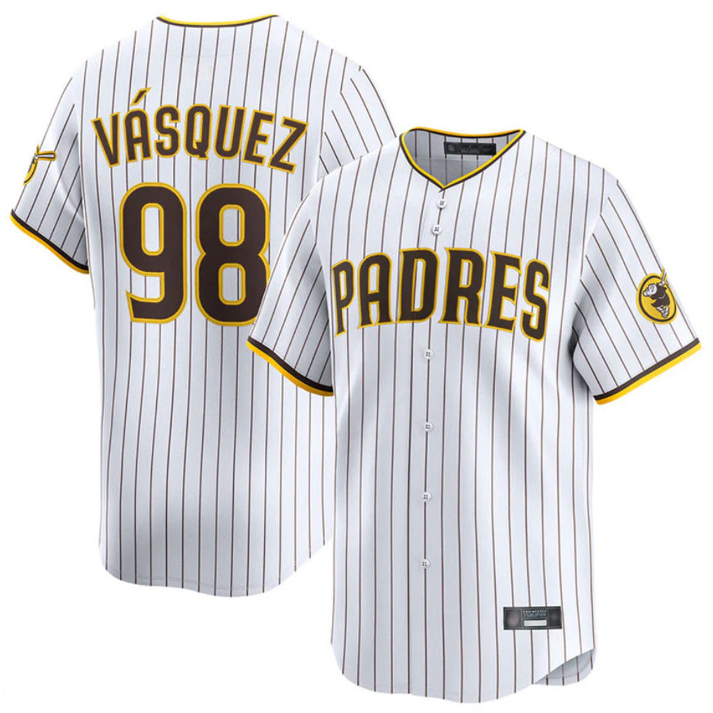 Choea S.Diego Padres #98 Randy Vasquez Player White Home Limited Stitched Jerseys