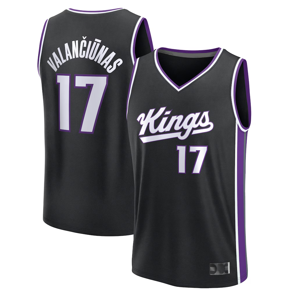 Choea S.Kings #17 Jonas Valan?i¨±nas Fanatics Black Fast Break Replica Jerseys - Icon Edition