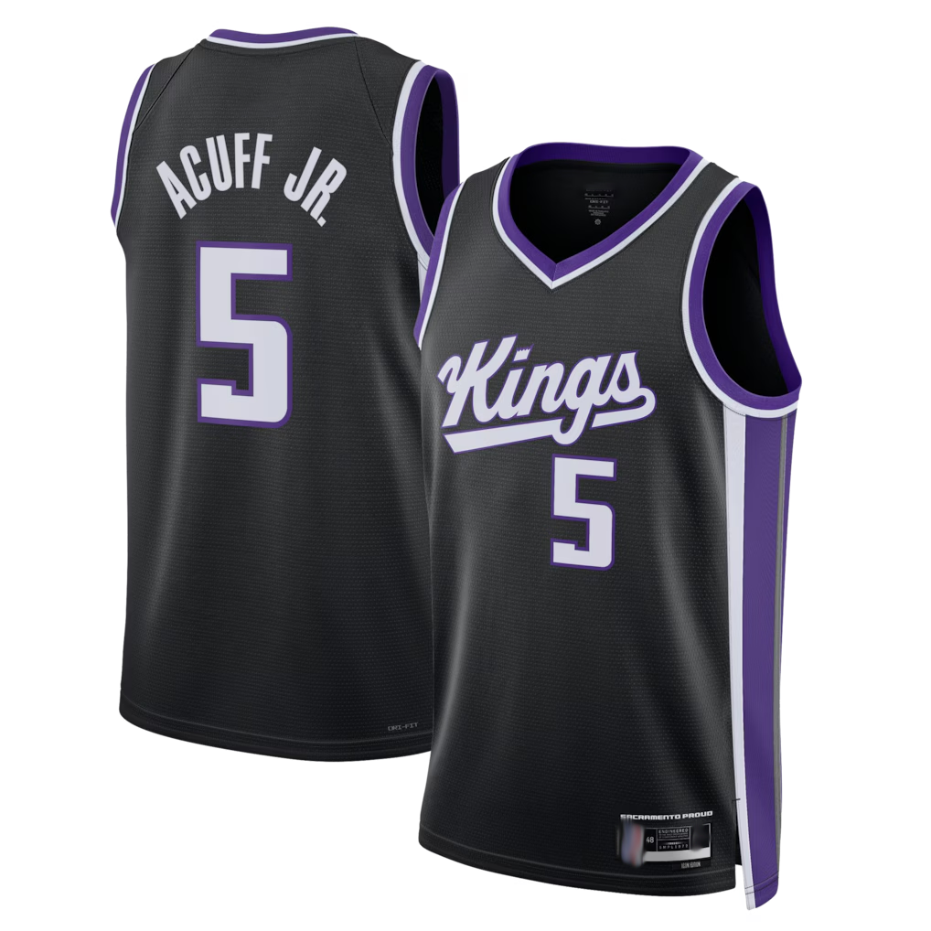 Choea S.Kings #5 Darius Acuff Jr. Black Swingman Jerseys - Icon Edition