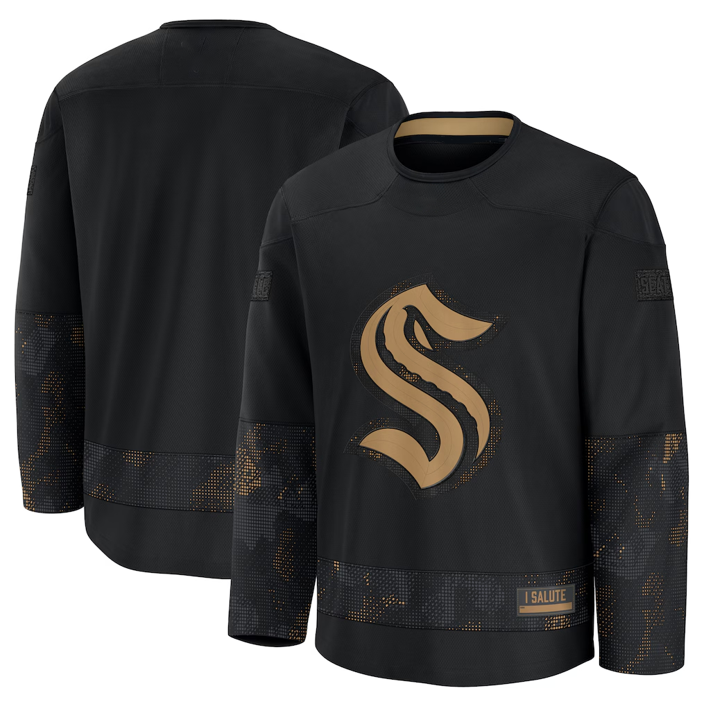 Choea S.Kraken Black 2024 Military Appreciation Practice Jerseys