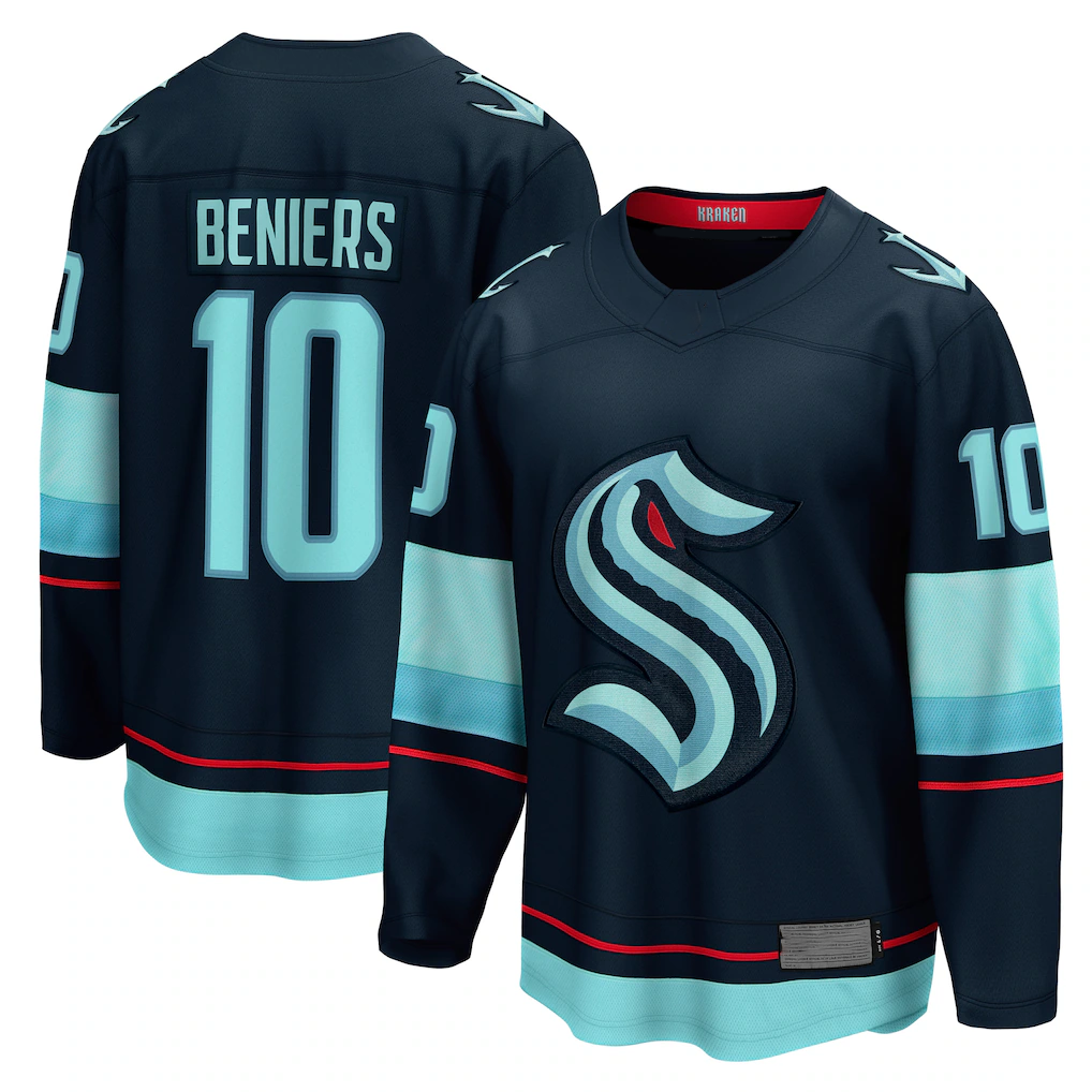 Choea S.Kraken #10 Matty Beniers Deep Sea Blue Premier Breakaway Player Jerseys