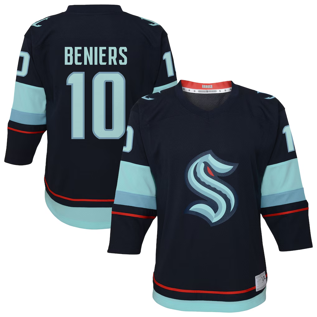 Choea S.Kraken #10 Matty Beniers Navy Alternate Replica Player Jerseys