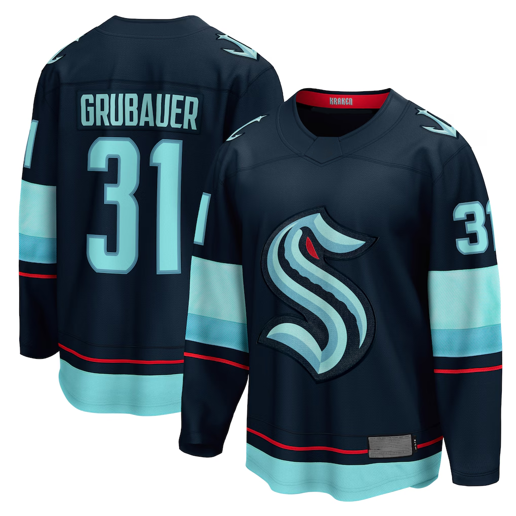 Choea S.Kraken #31 Philipp Grubauer Navy Home Breakaway Player Jerseys