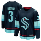 Choea S.Kraken #3 Will Borgen Deep Sea Blue Home Breakaway Player Jerseys