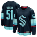 Choea S.Kraken #51 Shane Wright Deep Sea Blue Home Breakaway Player Jerseys