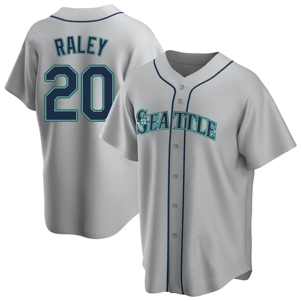 Choea S.Mariners #20 Luke Raley Player Gray Home Game Stitched Jerseys