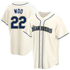 Choea S.Mariners #22 Bryan Woo Player Cream Home Game Stitched Jerseys