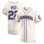 Choea S.Mariners #22 Bryan Woo Player Cream Home Limited Elite Stitched Jerseys