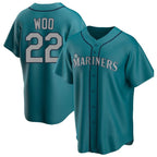 Choea S.Mariners #22 Bryan Woo Player Teal Home Game Stitched Jerseys
