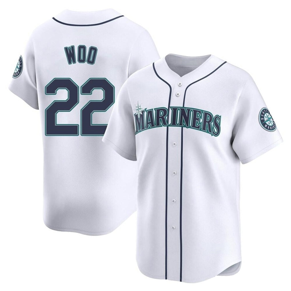 Choea S.Mariners #22 Bryan Woo Player White Home Limited Stitched Jerseys