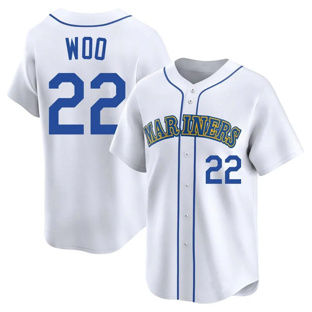 Choea S.Mariners #22 Bryan Woo Player White Pitch Fashion Game Stitched Jerseys