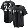 Choea S.Mariners #24 Ken Griffey Jr Player Black Home Limited Stitched Jerseys