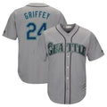 Choea S.Mariners #24 Ken Griffey Jr Player Gray Cool Base Home Game Stitched Jerseys