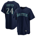 Choea S.Mariners #24 Ken Griffey Jr Player Navy Home Game Stitched Jerseys