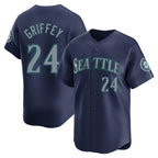 Choea S.Mariners #24 Ken Griffey Jr Player Navy Home Limited Stitched Jerseys