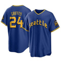 Choea S.Mariners #24 Ken Griffey Jr Player Royal City Connect Home Game Stitched Jerseys