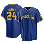 Choea S.Mariners #24 Ken Griffey Jr Player Royal City Connect Home Game Stitched Jerseys