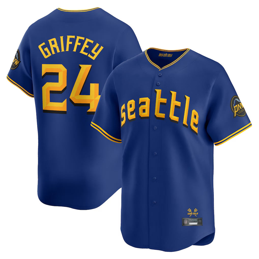Choea S.Mariners #24 Ken Griffey Jr Player Royal City Connect Home Limited Stitched Jerseys