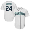 Choea S.Mariners #24 Ken Griffey Jr Player White Cool Base Home Game Stitched Jerseys
