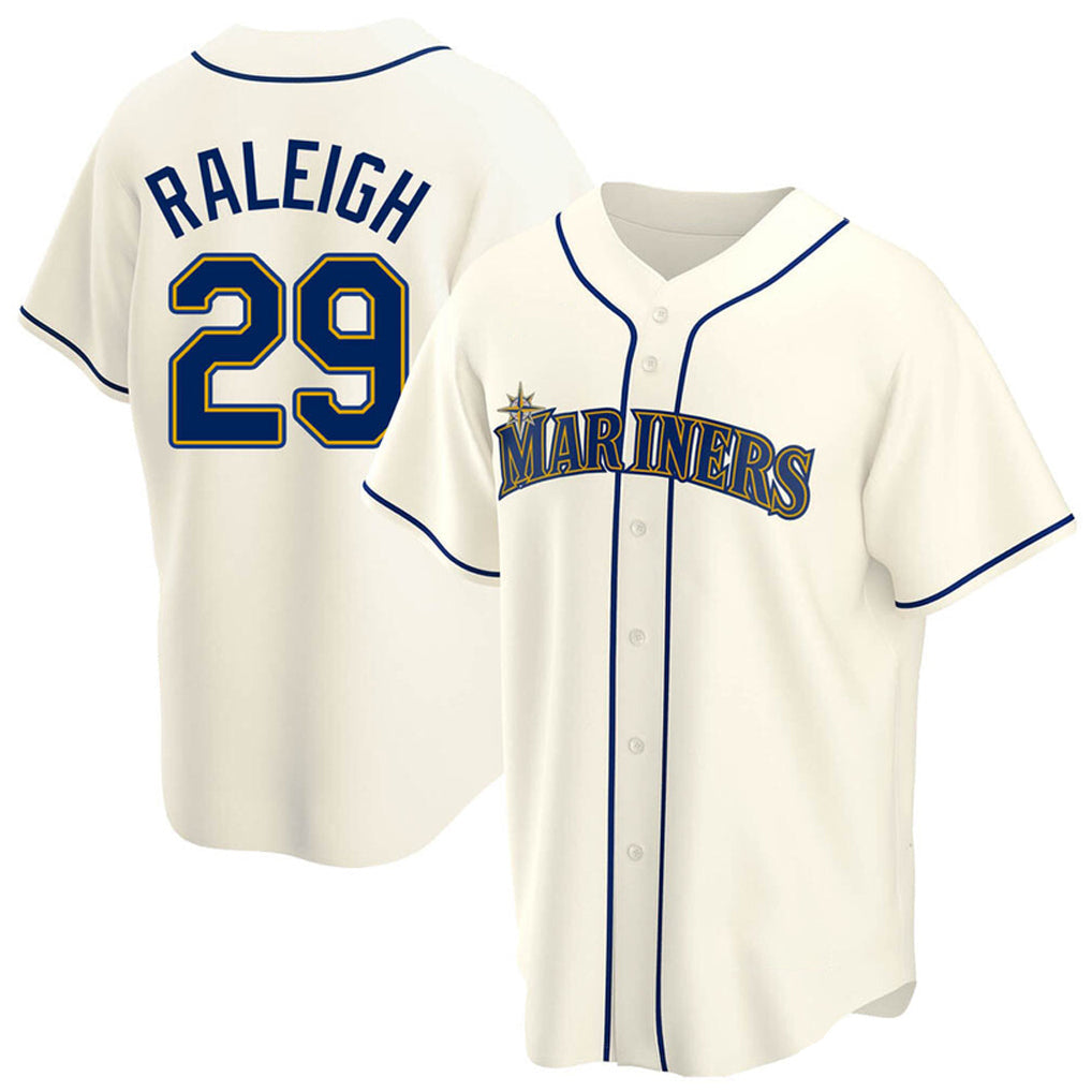 Choea S.Mariners #29 Cal Raleigh Player Cream Home Game Stitched Jerseys