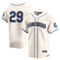 Choea S.Mariners #29 Cal Raleigh Player Cream Home Limited Stitched Jerseys