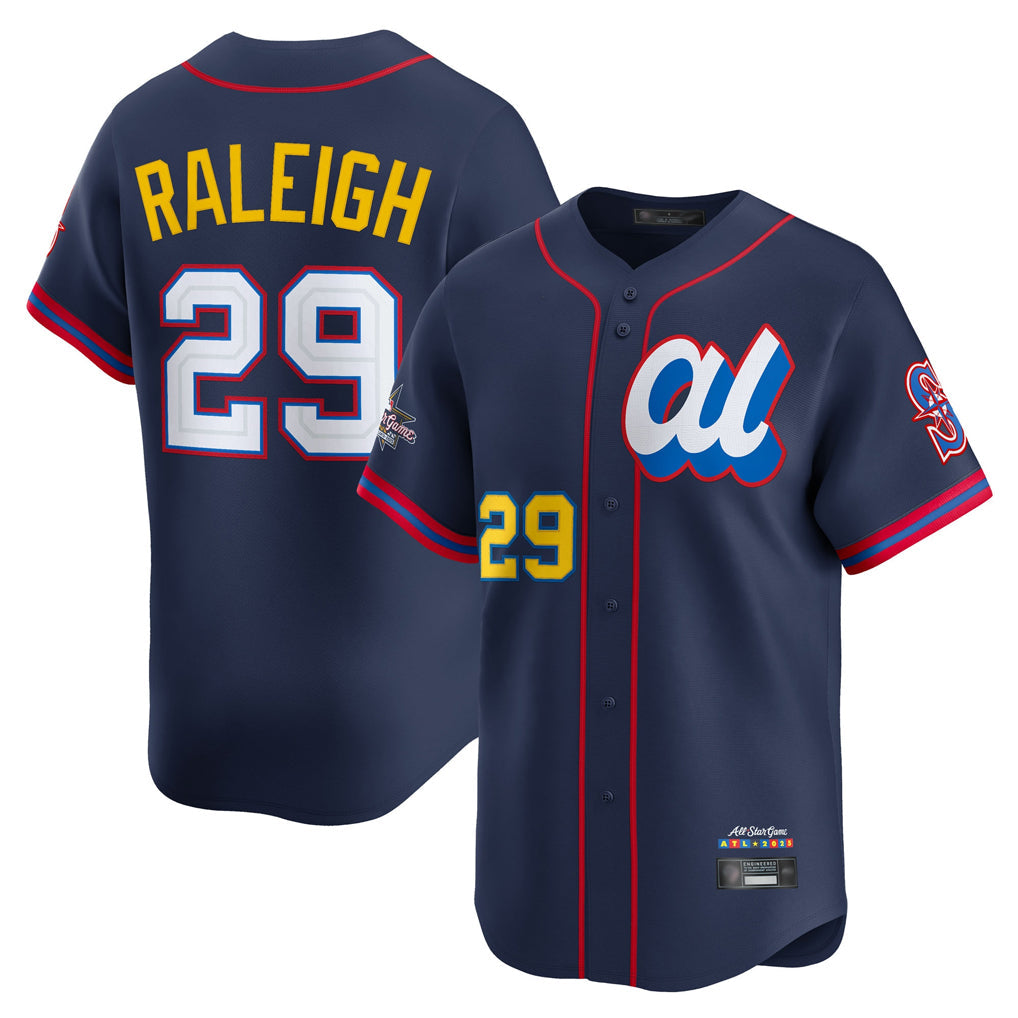 Choea S.Mariners #29 Cal Raleigh Player Navy American League All-Star Edition Limited Stitched Jerseys