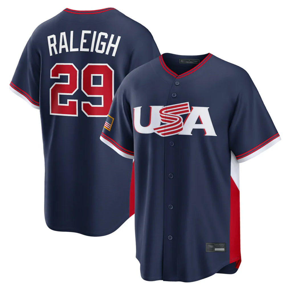 Choea S.Mariners #29 Cal Raleigh Player Navy USA 2026 World Classic Game Stitched Jerseys
