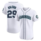 Choea S.Mariners #29 Cal Raleigh Player White Home Limited Elite Stitched Jerseys