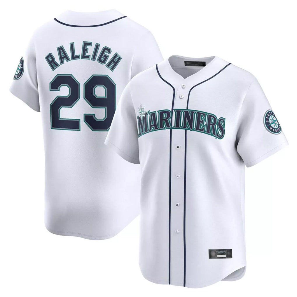 Choea S.Mariners #29 Cal Raleigh Player White Home Limited Stitched Jerseys