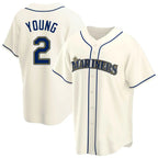 Choea S.Mariners #2 Cole Young Player Cream Home Game Stitched Jerseys