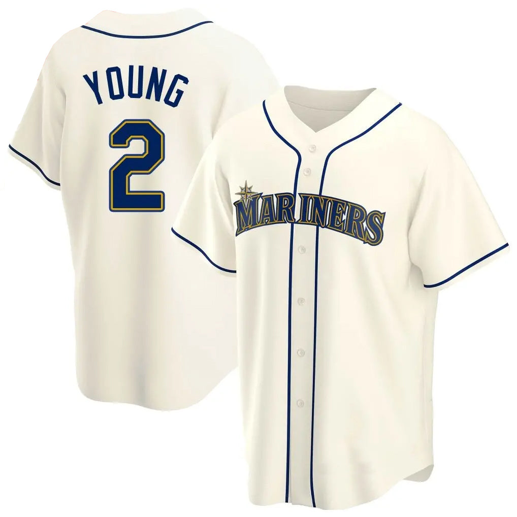 Choea S.Mariners #2 Cole Young Player Cream Home Game Stitched Jerseys