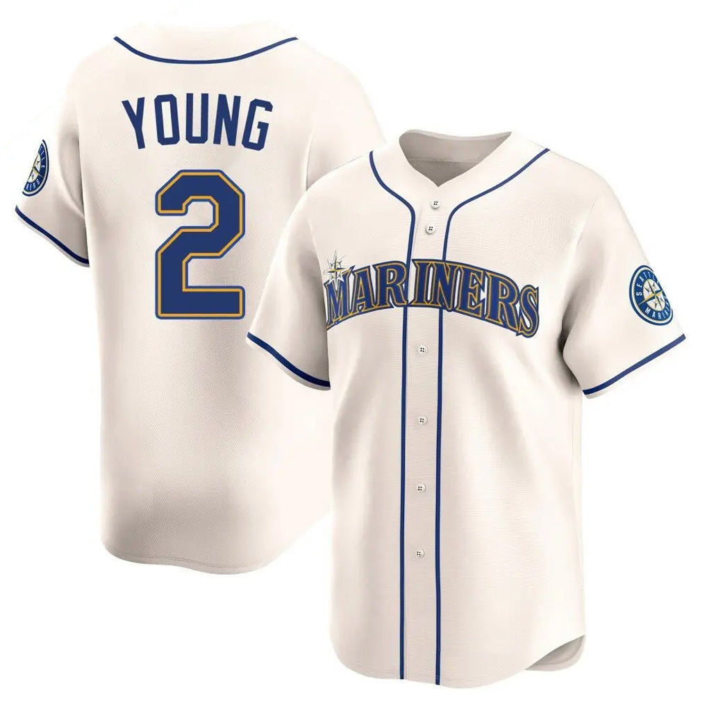 Choea S.Mariners #2 Cole Young Player Cream Home Limited Stitched Jerseys