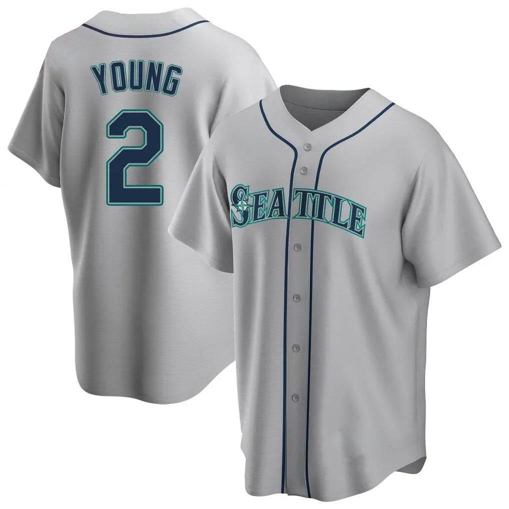 Choea S.Mariners #2 Cole Young Player Gray Home Game Stitched Jerseys
