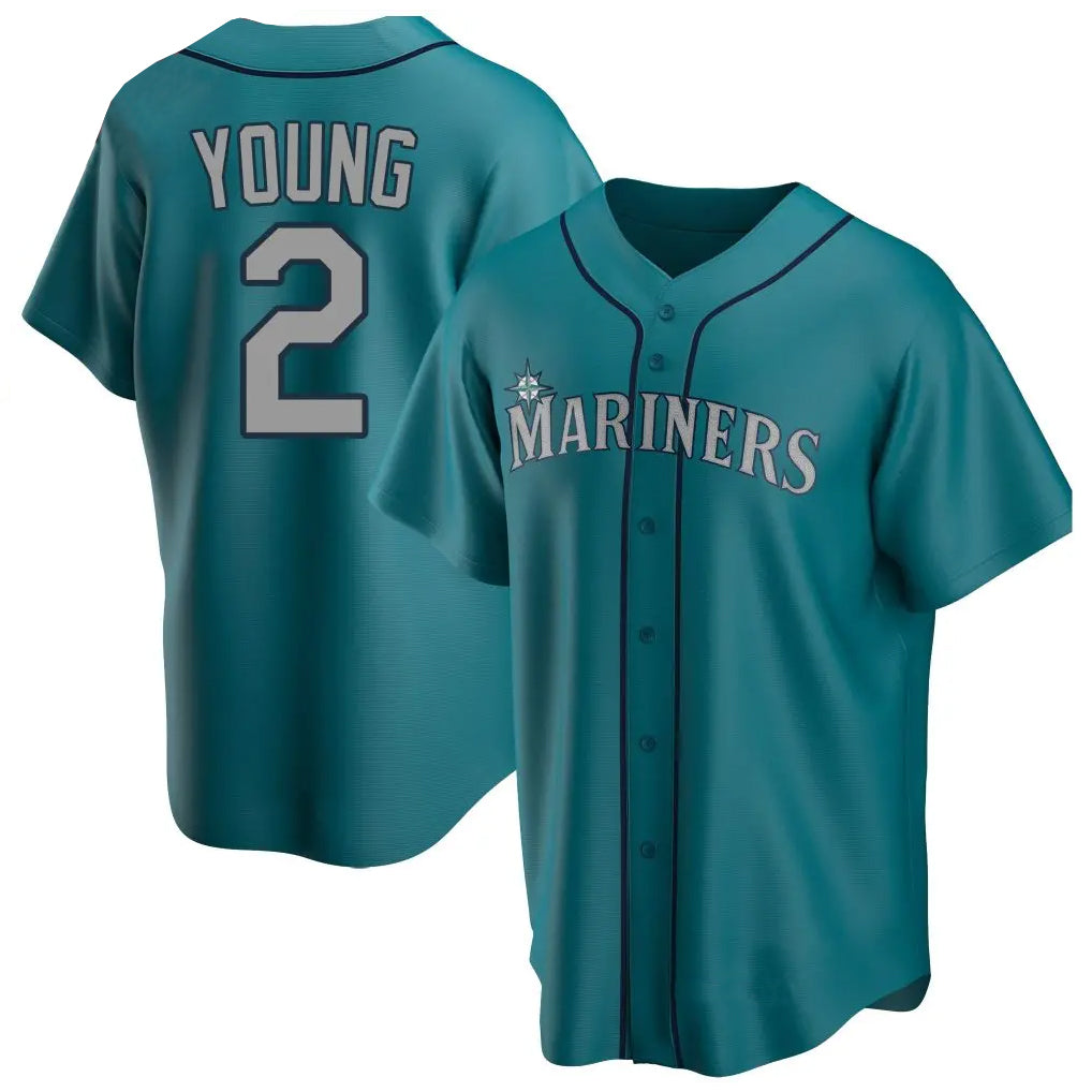 Choea S.Mariners #2 Cole Young Player Teal Home Game Stitched Jerseys