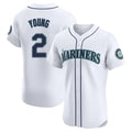 Choea S.Mariners #2 Cole Young Player White Home Limited Elite Stitched Jerseys