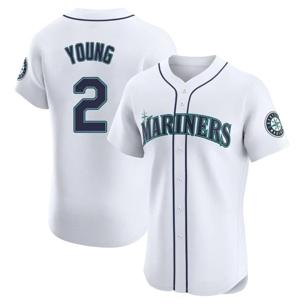 Choea S.Mariners #2 Cole Young Player White Home Limited Elite Stitched Jerseys