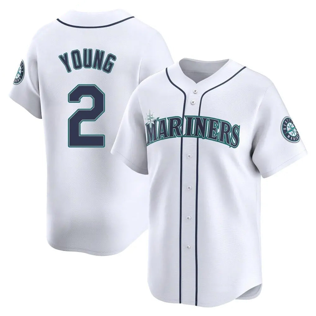 Choea S.Mariners #2 Cole Young Player White Home Limited Stitched Jerseys