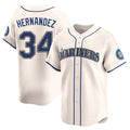 Choea S.Mariners #34 Felix Hernandez Player Cream Home Limited Stitched Jerseys