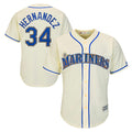 Choea S.Mariners #34 Felix Hernandez Player Cream Majestic Home Cool Base Limited Stitched Jerseys