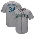 Choea S.Mariners #34 Felix Hernandez Player Gray Majestic Home Cool Base Limited Stitched Jerseys