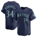 Choea S.Mariners #34 Felix Hernandez Player Navy Home Limited Stitched Jerseys