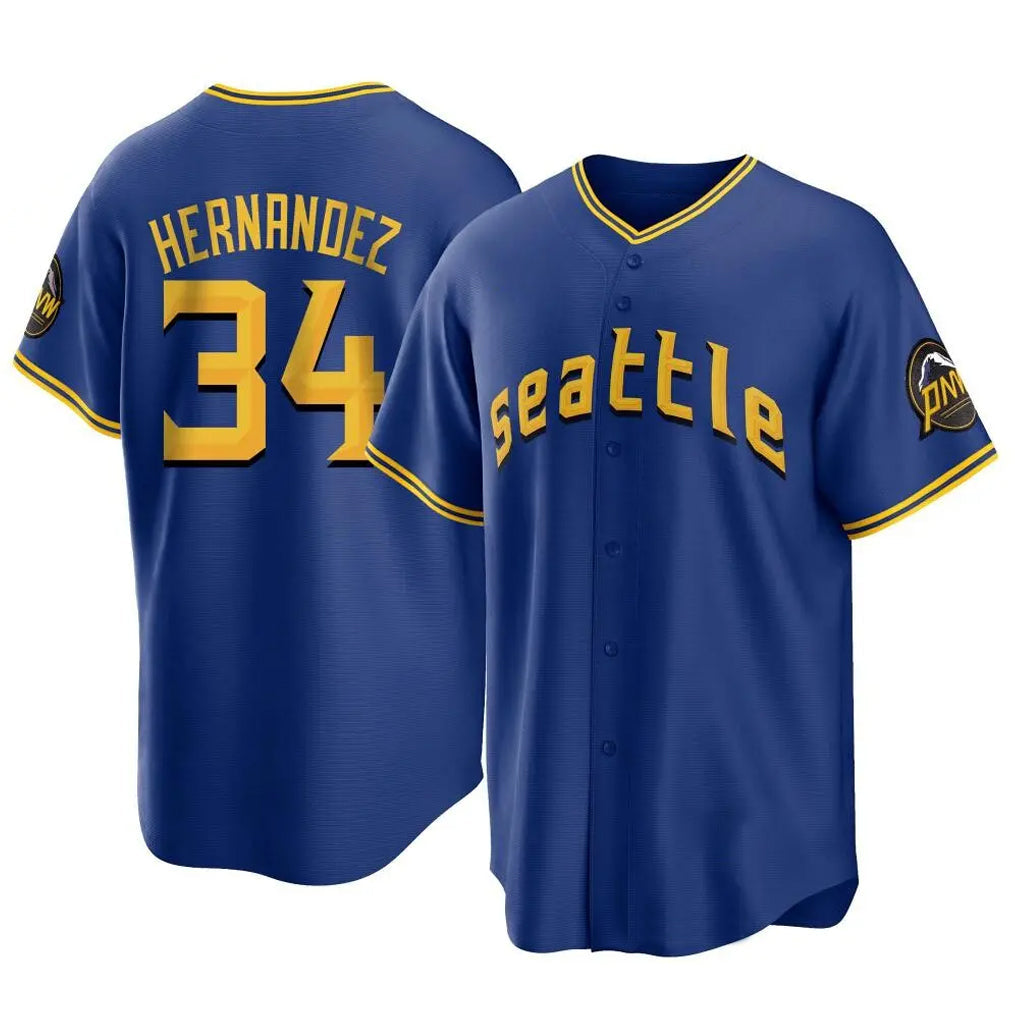Choea S.Mariners #34 Felix Hernandez Player Royal City Connect Home Game Stitched Jerseys