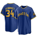 Choea S.Mariners #34 Felix Hernandez Player Royal City Connect Home Game Stitched Jerseys