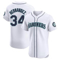 Choea S.Mariners #34 Felix Hernandez Player White Home Limited Elite Stitched Jerseys