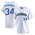 Choea S.Mariners #34 Felix Hernandez Player White Limited Throwback Cooperstown Collection Stitched Jerseys