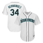 Choea S.Mariners #34 Felix Hernandez Player White Majestic Home Cool Base Limited Stitched Jerseys