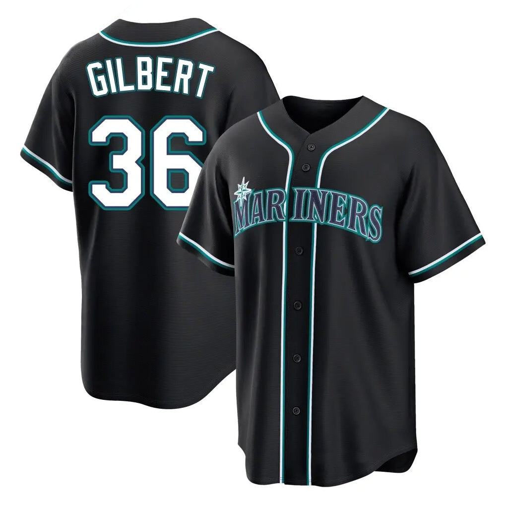 Choea S.Mariners #36 Logan Gilbert Player Black Fashion Home Limited Stitched Jerseys