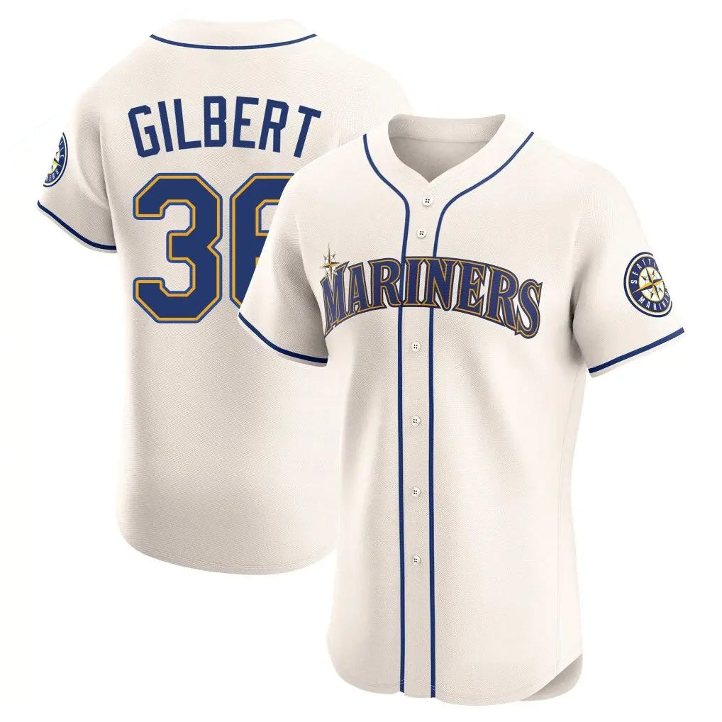 Choea S.Mariners #36 Logan Gilbert Player Cream Home Limited Elite Stitched Jerseys