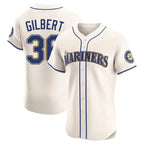 Choea S.Mariners #36 Logan Gilbert Player Cream Home Limited Elite Stitched Jerseys